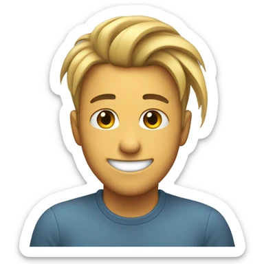 Person smiling pushing hair behind ear sassy sticker