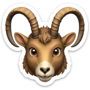alpine ibex face sticker
