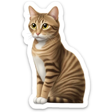 Elegant tabby cat perched by a window, staring at the world with curious eyes, as if pondering life’s deepest mysteries.” sticker