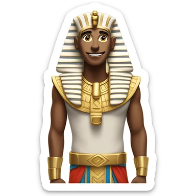 pharaoh that's excited for the future, and ready to go for dinner  sticker