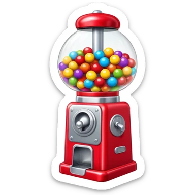 Red Bubblegum machine with multicolored gumballs sticker