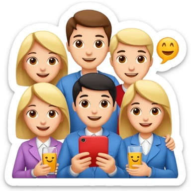 Quiz with happy people  sticker