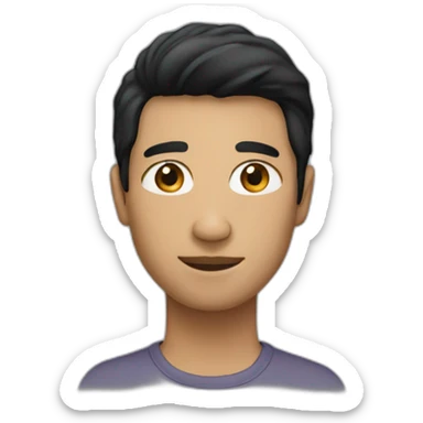 A person with black hair sticker