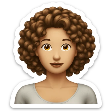 Femme cheveux bouclés brun foncé très long  sticker