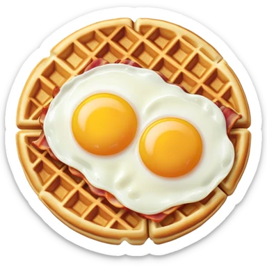 Waffles eggs and bacon sticker