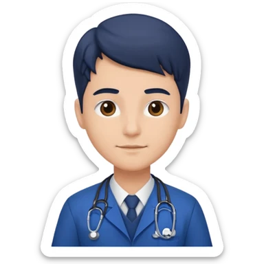 doctor con uniforme azul oscuro sticker