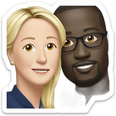 Marine LePen with Mamadou sticker