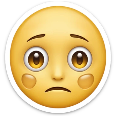 A regular yellow  skin, round face emoji looking straight at me not smilling, just staring with a tear rolling down its cheek sticker