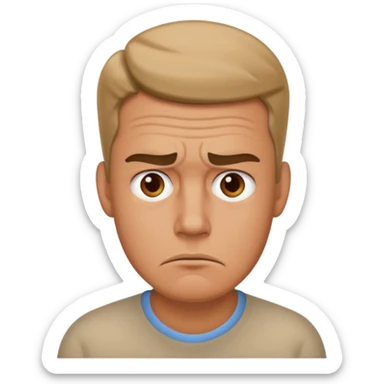 a worried man sticker