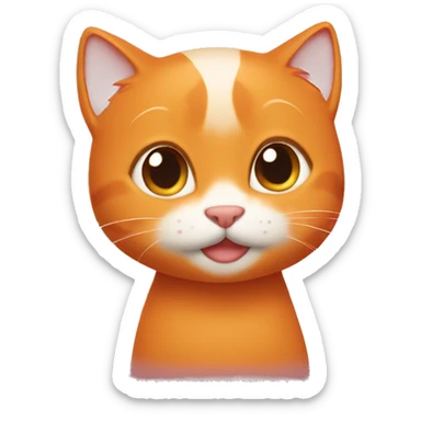 The orange cat shows the heart sticker