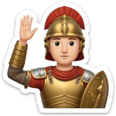 an ancient roman republic soldier doing a straight hand salute sticker