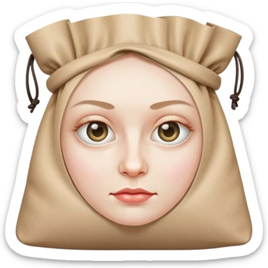 Face with bags under eyes sticker