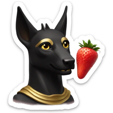 Anubis (pal) eat strawberry  sticker