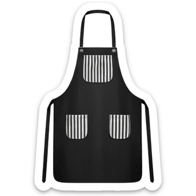 black apron with white vertical stripes (dense) sticker