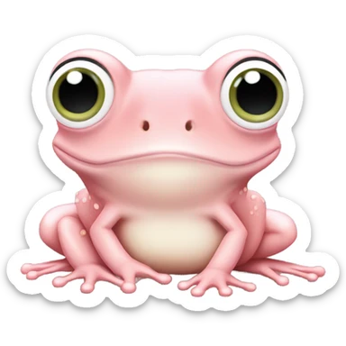Light pastel pink frog  sticker