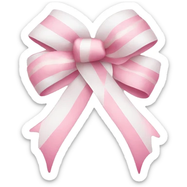 Ribbon white pink cute sticker