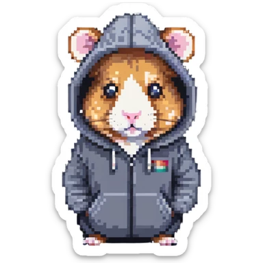 Hamster hacker in a hoodie sticker
