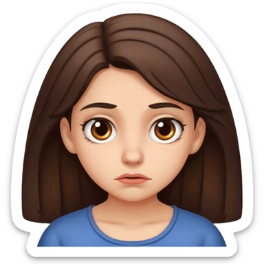 brunnete girl with a disgusted face  sticker