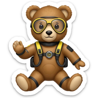 Teddy Bear Scuba sticker