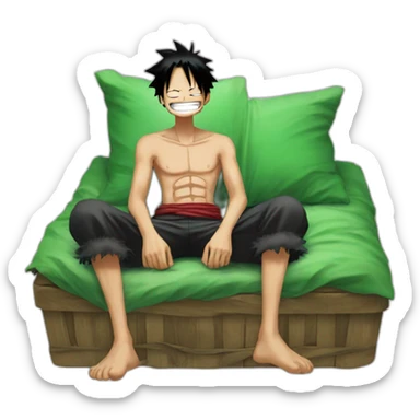 luffy qui dort sur zoro sticker