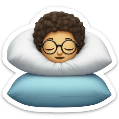 Little kid with glasses sleeping sticker