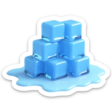 melting ice cubes sticker