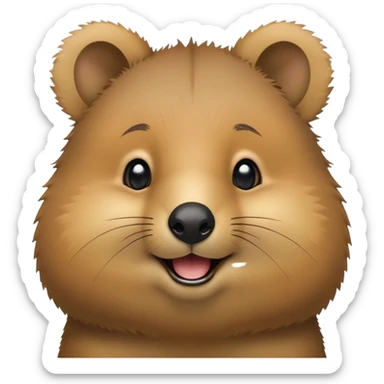 cinematic-cute-smiling-quokka-portrait-emoji,-head-tilted-playfully-and-inquisitively,-featuring-a-fluffy,-round-face-with-a-naturally-cheerful-grin-and-bright,-sparkling-eyes-full-of-playful-curiosity,-simplified-yet-irresistibly-adorable- sticker