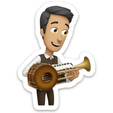 Hombre toca armonica sticker