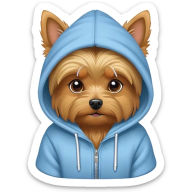 yorkshire terrier wearing a hoodie  sticker