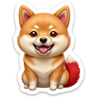Cinematic Comical Shiba Inu Portrait Emoji, Head tilted dramatically with an exaggeratedly amused or surprised expression, featuring a striking red fur with a creamy underbelly, wide, expressive brown eyes filled with exaggerated disbelief, Simplified yet hilariously expressive features, highly detailed, glowing with a slightly sassy glow, high shine, dramatic yet playful, stylized with an air of cheeky defiance, bright and endearing, soft glowing outline, capturing the essence of a spirited and over-the-top companion, so meme-worthy it feels like it could side-eye its way into internet fame instantly! sticker