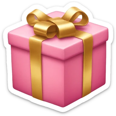 pink and gold present sticker