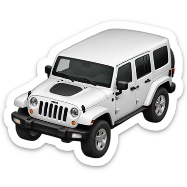 White jeep wrangler with pick accents sticker