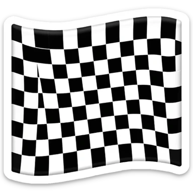 racing flag, checkered, waving sticker