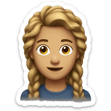 Adolescente con pelo castaño  sticker