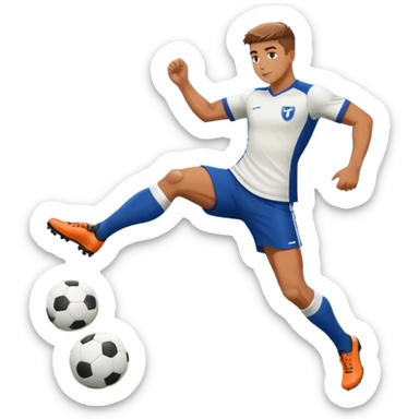 soccer player kicking ball sticker
