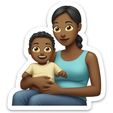 Mom with babyboy  sticker