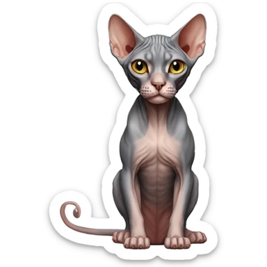 Don Sphynx cat full body sticker