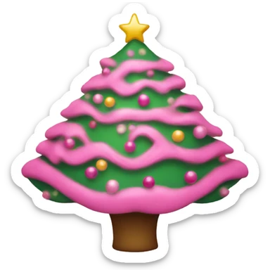 Pink Christmas tree sticker