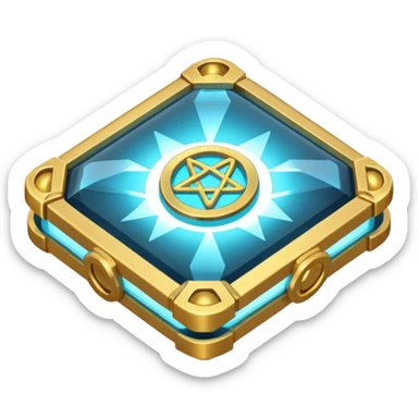 Isometric view of a magic amulet laying on the ground sticker