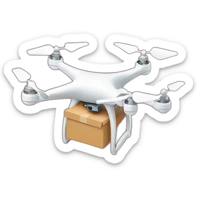 Delivery drone with a delivery box sticker