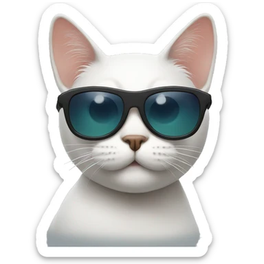 Cat with sunglasses sticker