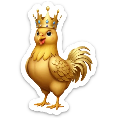 chicken King, standing, with crown sticker