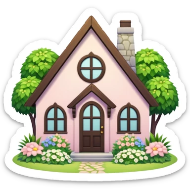 A cottage-core interpretation of the Sims 4 logo sticker