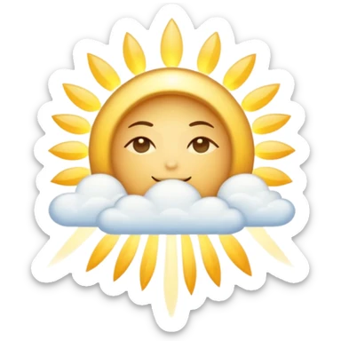 "Create a warm emoji representing morning spiritual awakening. Golden sunrise rays, soft light beams, peaceful clouds, or spiritual symbols like crosses, crescents, or light. No human figures - focus on light, warmth, and divine energy." sticker