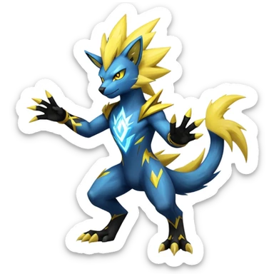 Shiny Epic Badass Manectric-Luxray-Zeraora-hybrid (Full body) sticker