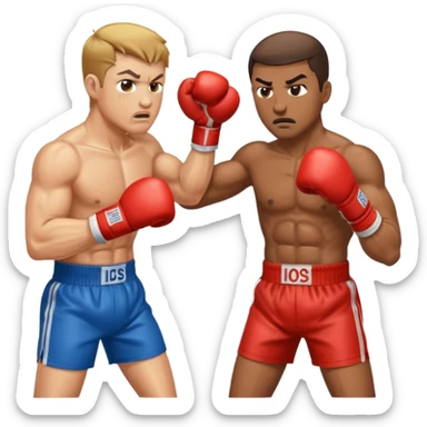 two boxers mid-punch sticker