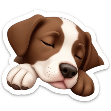 sleeping night puppie chocolate labrador sticker