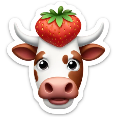 Strawberry cow sticker