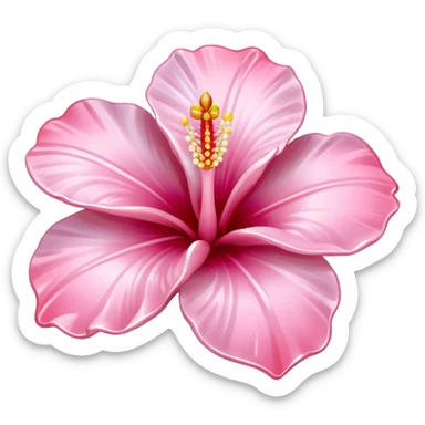 Pink Opal crystal hibiscus flower sticker