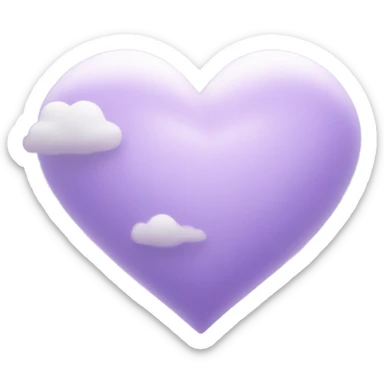 light violet heart with clouds and stars sticker